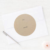 Eenvoudig Rustiek Kraft Cadeau Ronde Sticker (Envelop)