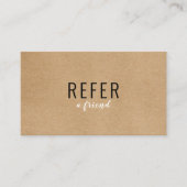 Eenvoudig Rustiek Kraft Modern Aanbevelingskaartje (Voorkant)