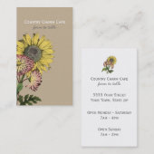 Eenvoudig Rustiek Kraft Papier Zonnebloem Visiteka Visitekaartje (Voorkant / Achterkant)