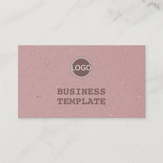 Eenvoudig rustiek minimalistisch kraftpapier met L Visitekaartje (Voorkant)