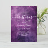 Eenvoudig Rustiek Paarse Kerst Kantoor Party Kaart (Staand voorkant)