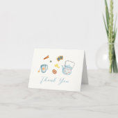 Eenvoudig rustiek Par-Tea Cookie Baby shower Bedankkaart (Voorkant)