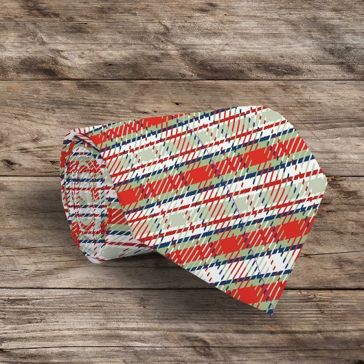 Eenvoudig rustiek rood groen minimalistisch Schatt Stropdas