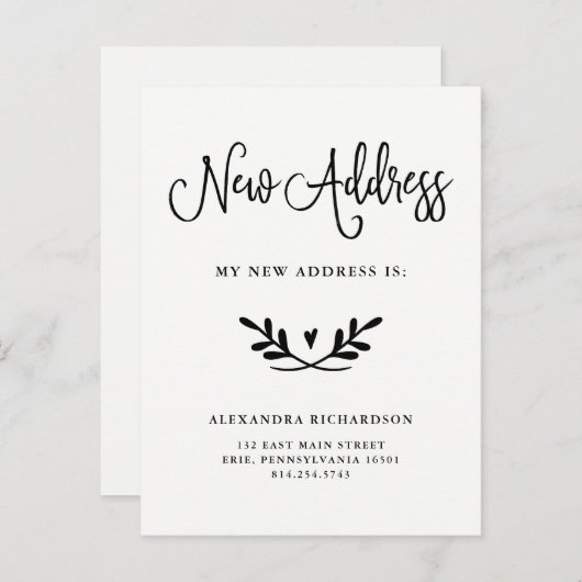 Eenvoudig rustiek script | Adreswijziging Aankondigingskaart (Voorkant / Achterkant)