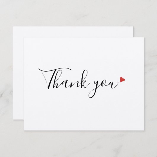 Eenvoudig rustiek script Business Dank u kaart (Voorkant / Achterkant)