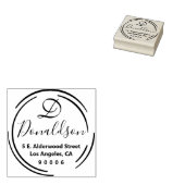 Eenvoudig rustieke cirkel retouradres rubberstempel (Gestempeld)