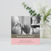 Eenvoudig rustig - 3 Aankondiging geboorte foto's (Staand voorkant)