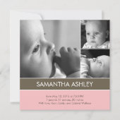 Eenvoudig rustig - 3 Aankondiging geboorte foto's (Voorkant)