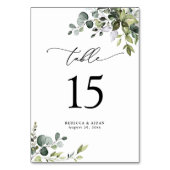 Eenvoudig Rustig Eucalyptus Greenery Table Number Kaart (Achterkant)