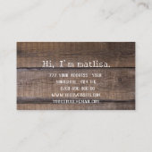 Eenvoudig Rustig houtseiken stijlpatroon Visitekaartje (Achterkant)