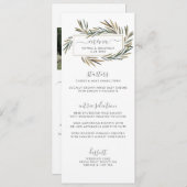 Eenvoudig Rustig Natural Botanical Herb Wedding Me Menu (Voorkant / Achterkant)