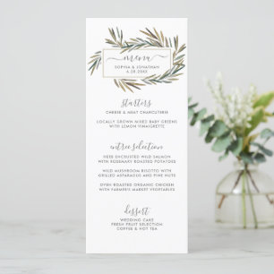 Eenvoudig Rustig Natural Botanical Herb Wedding Me Menu