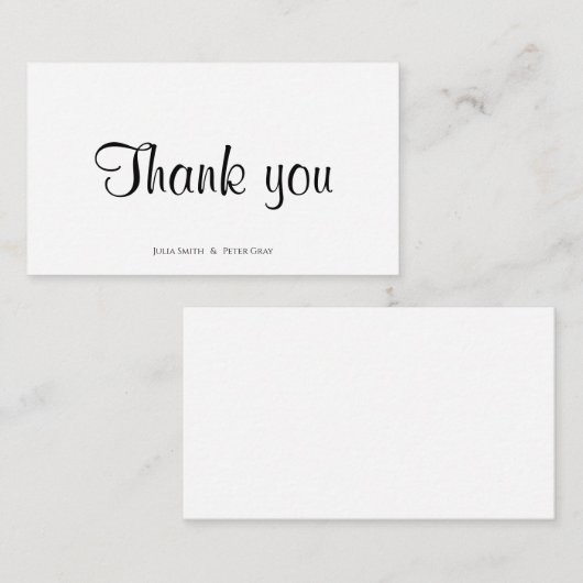 Eenvoudig rustige bruiloft bedankt je visitekaartj informatiekaartje (Voorkant / Achterkant)