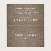 Eenvoudig Rustisch Burlap-effect Dubbele loyalitei Visitekaartje (Buitenkant ongevouwen)