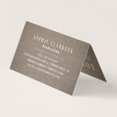 Eenvoudig Rustisch Burlap-effect Dubbele loyalitei Visitekaartje (Achterkant)