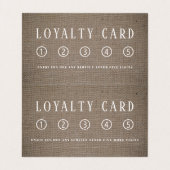 Eenvoudig Rustisch Burlap-effect Dubbele loyalitei Visitekaartje (Binnenkant ongevouwen)