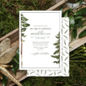 Eenvoudig Rustisch Groene Pine Tree Forest Weddens Kaart