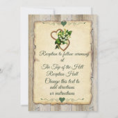 Eenvoudig Rustisch hout en oud papier, Lily & Hear Aankondiging (Achterkant)