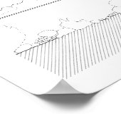 Eenvoudig Rustisch huis Modern Black and White Tek Poster (Hoek)