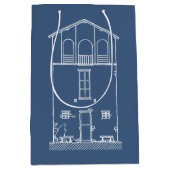 Eenvoudig Rustisch huis Modern Blueprint | Navy Bl Medium Cadeauzakje (Voorkant)