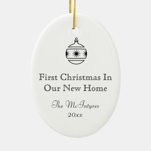 Eenvoudig Rustisch Huis Nieuw adres Huisopwarming Keramisch Ornament (Achterkant)