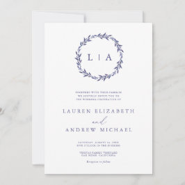 Eenvoudig Rustisch Paars Modern Greenery Wedding Kaart