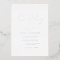 Eenvoudig Rustisch script elegant Baby shower Silv