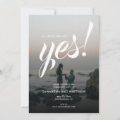 Eenvoudig Rustisch zei ze ja Foto Engagement Party Kaart (Voorkant)