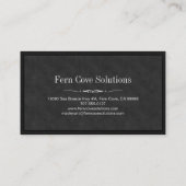 Eenvoudig Rustisch zwart  lederen monogram Visitekaartje (Achterkant)