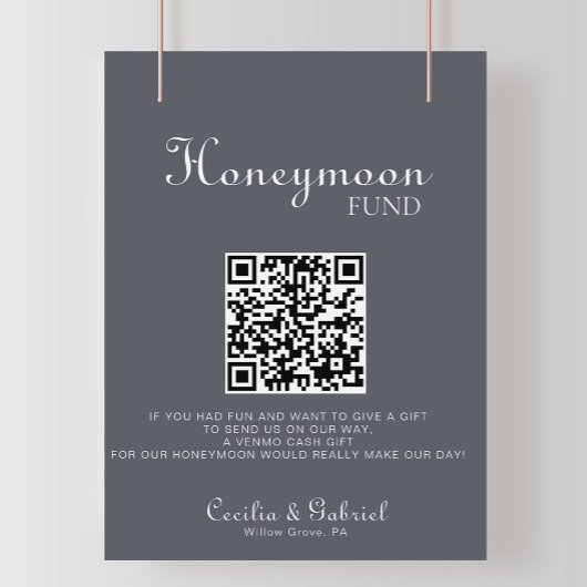 Eenvoudig 's avonds Boho Wedding Honeymoon Fonds Poster