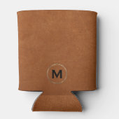 Eenvoudig Sable Leather Gold Monogram Blikjeskoeler (Achterkant)