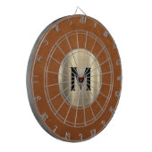 Eenvoudig Sable Leather Gold Monogram Dartbord (Voorkant Links)
