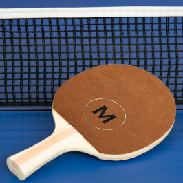 Eenvoudig Sable Leather Gold Monogram Tafeltennisbatje