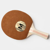 Eenvoudig Sable Leather Gold Monogram Tafeltennisbatje (Zijkant)
