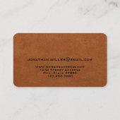 Eenvoudig Sable Leather Gold Monogram Visitekaartje (Achterkant)