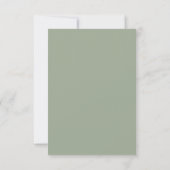 Eenvoudig Sage Green Modern Minimalist Photo Weddi Save The Date (Achterkant)