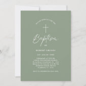 Eenvoudig Sage Green Script Baby Baby Fotodoop Kaart (Voorkant)