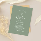 Eenvoudig Sage Green Script Baby Baby Fotodoop Kaart