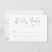 Eenvoudig Sage Green Script Weddenschap RSVP Kaartje (Voorkant)