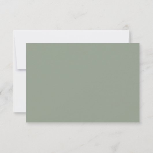 Eenvoudig Sage Green Script Weddenschap RSVP Kaartje (Achterkant)