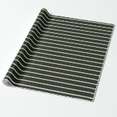 Eenvoudig Sage Green Striped Wrapping Paper Cadeaupapier (Uitgerold)