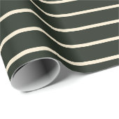 Eenvoudig Sage Green Striped Wrapping Paper Cadeaupapier (Rol Hoek)