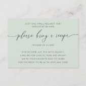 Eenvoudig Sage Green Vrijgezellenfeest Recept Informatiekaartje (Voorkant)