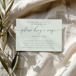 Eenvoudig Sage Green Vrijgezellenfeest Recept Informatiekaartje