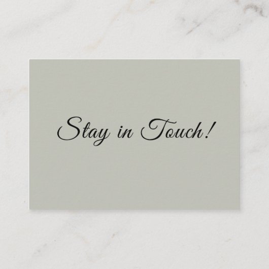 Eenvoudig, Sage Green We hebben Verandering van Ad Informatiekaartje (Achterkant)