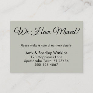 Eenvoudig, Sage Green We hebben Verandering van Ad Informatiekaartje