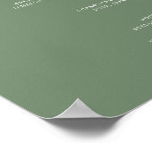 Eenvoudig Sage Green Wedding Bar Menu Poster (Hoek)