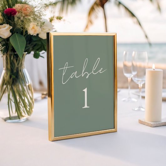 Eenvoudig Sage Green Wedding Kaart