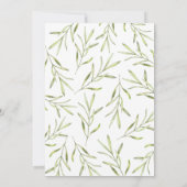 Eenvoudig Sage Green & White Foliage Wedding Kaart (Achterkant)