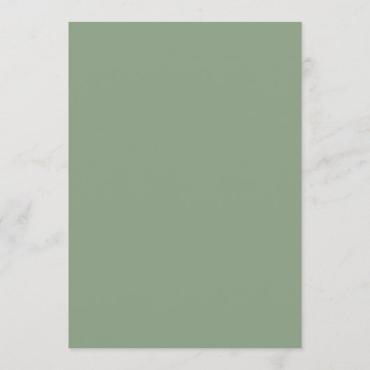 Eenvoudig Sage Green White Wedding Elegant Dinner Menu (Achterkant)
